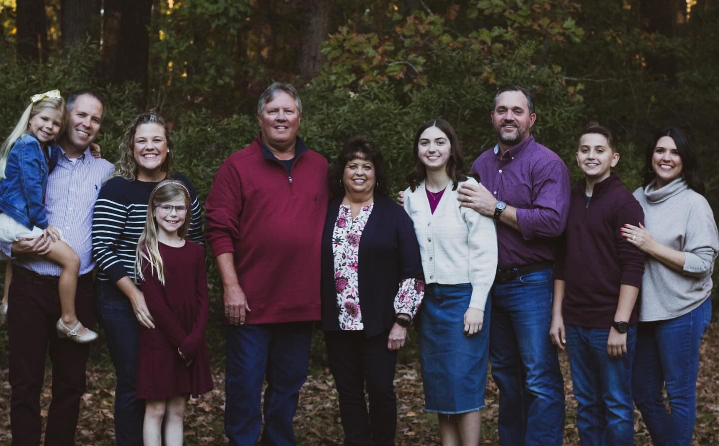 A large extended family gathered together for a portrait